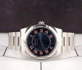 Rolex Air King 34mm Blue Concentric Dial Steel Mens Watch 114200